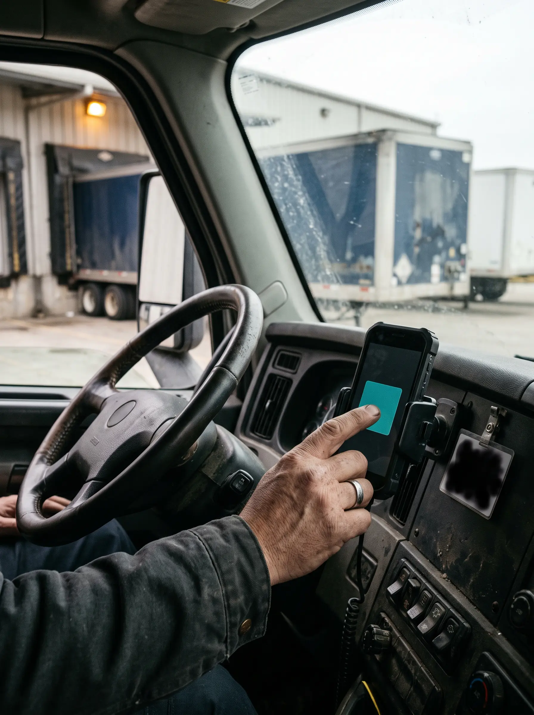 Driver using a smartphone to update a delivery workflow